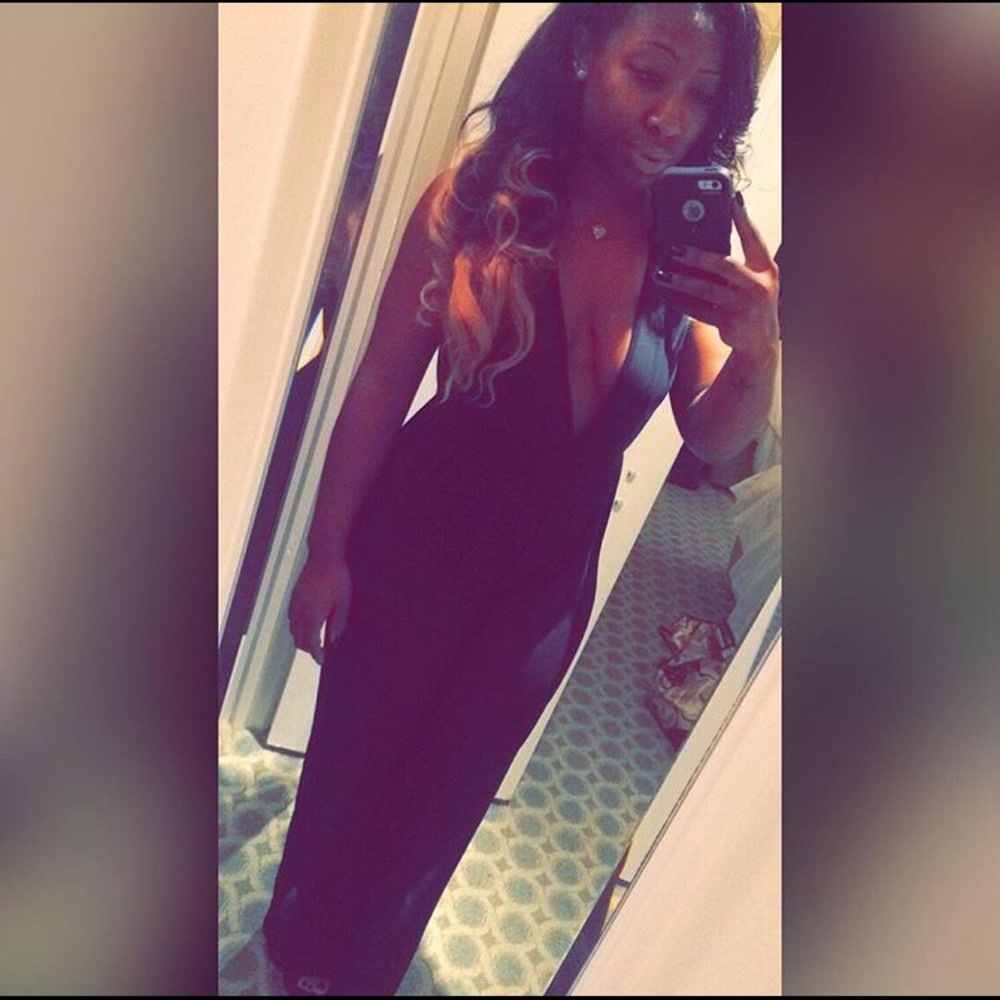 Black short sleeve jumpsuit